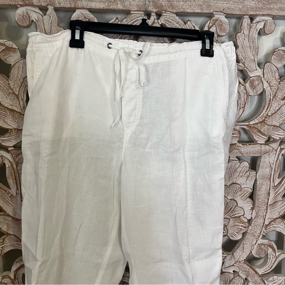 Lot of 3 Linen Drawstring Pants Sz M-L Caslon, Loft, Charter Club - Picture 9 of 10